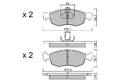 Комплект тормозных колодок AISIN BPFI-1022